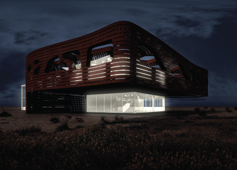 Reinforced Concrete Structure Blending with Natural Surroundings for Wetland Education