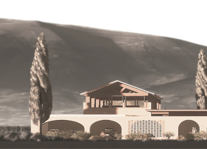 Local Brick and Green Roofs Defining a Tranquil Retreat in the Umbrian Valley