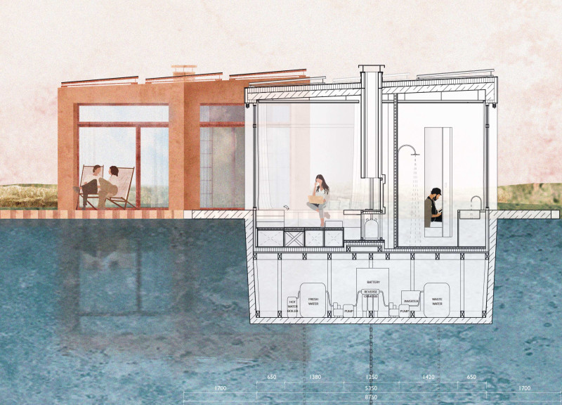 Hexagonal Living Units on Reinforced Concrete Pontoon with Photovoltaic Energy System