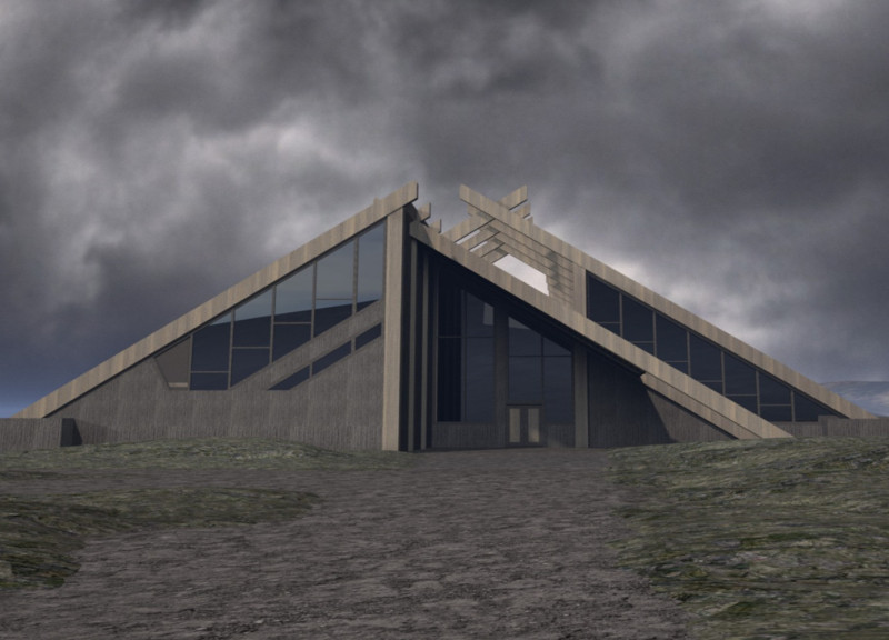 A-Frame Structure Featuring Recycled Steel and Birch Wood in Volcanic Landscape