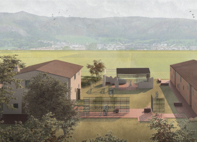 Preserving Heritage with Aging Bricks and Wooden Cladding in a Rural Retreat