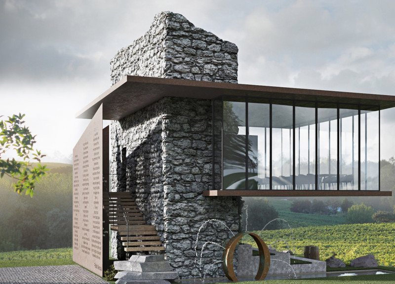 Corten Steel and Masonry Structure for Wine Tasting Experience
