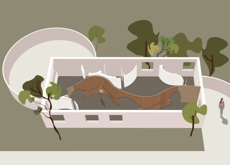 Curved Wooden Walls Enhancing Community for the Visually Impaired