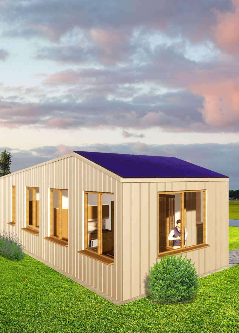 Biological Waste Treatment with Cross-Laminated Timber in Compact Modular Housing