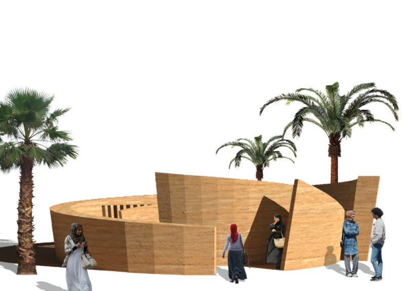 Rammed Earth Pavilion for Women's Open Space in Historic Jeddah