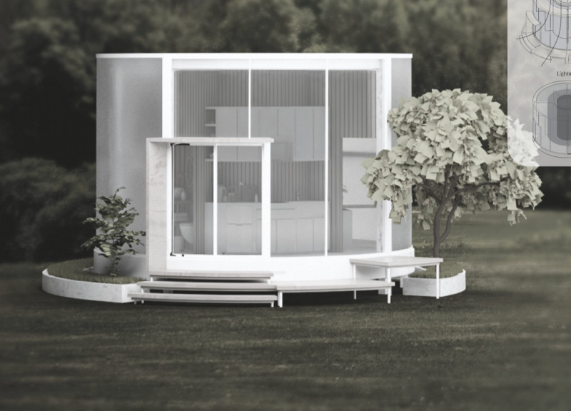 Translucent Facade and Circular Layout in Compact Housing Solutions