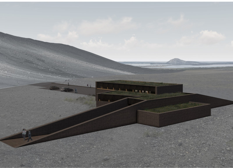 Rammed Earth and Cross-Laminated Timber Visitor Center at Hverfjall Volcano