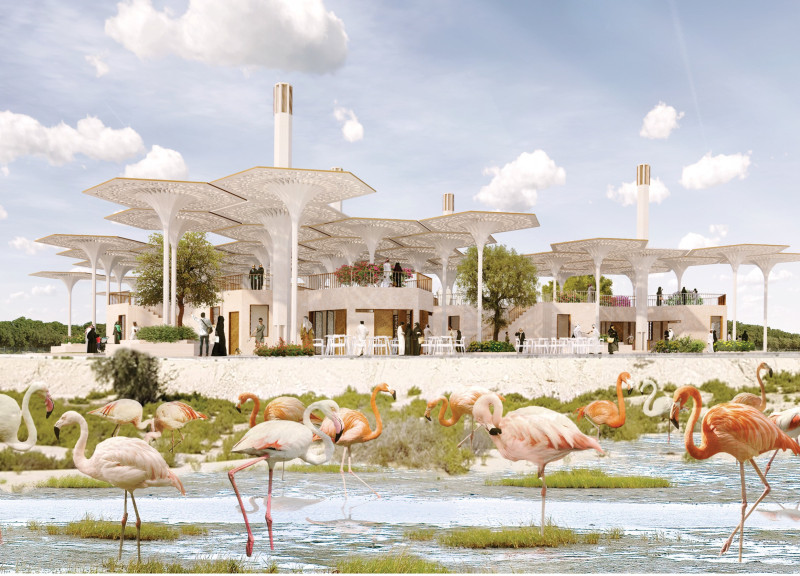 Latticework Canopies and Windcatchers Enhance Biodiversity Sanctuary