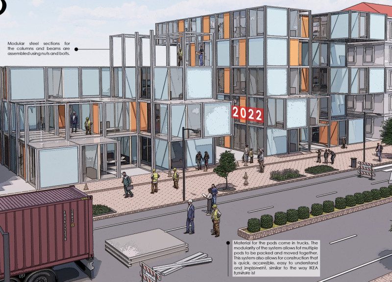 Modular Steel Pods Enhancing Urban Community Living