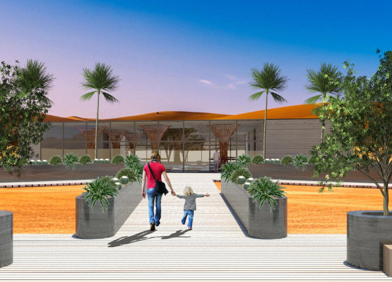 Rammed Earth Walls and Solar Energy Integration in a Flexible Modular Desert Settlement