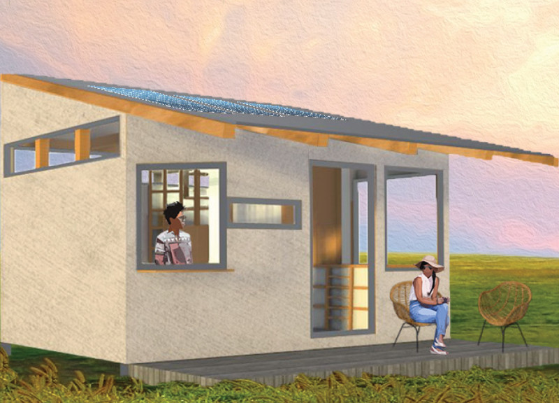 Cork Insulated Tiny House with Rainwater Collection