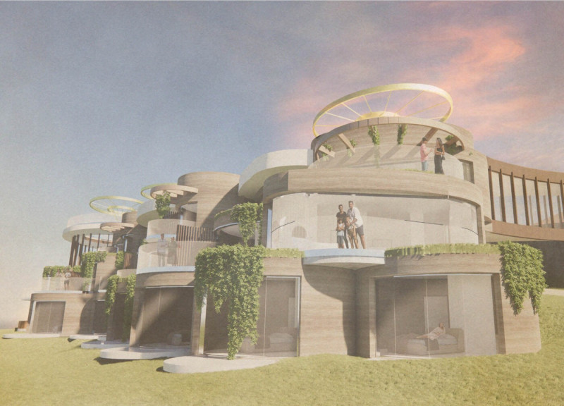 Rammed Earth and Bronze Steel Create Sustainable Hospitality Amidst Vineyards