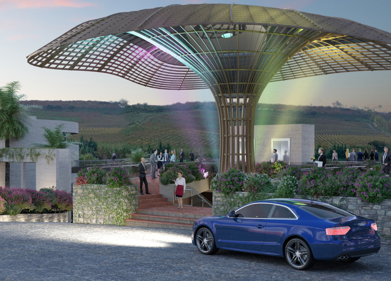 Mass Timber Integration with Panoramic Views and Cork Oak Inspiration in a Vineyard Hotel