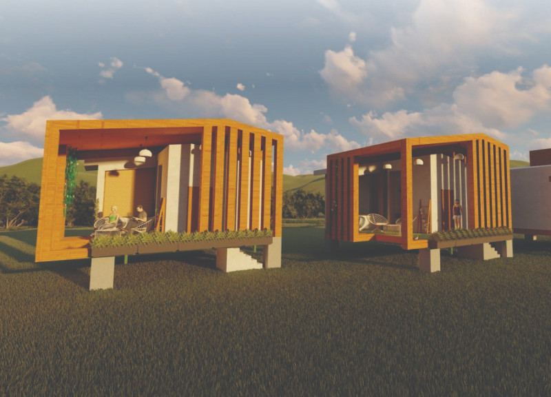 Elevated Meditation Space Crafted with Adobe and Lime Plaster