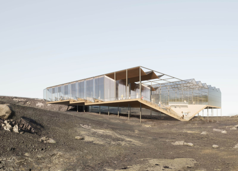 Elevated Views from a Galvanized Steel Structure Within a Volcanic Landscape