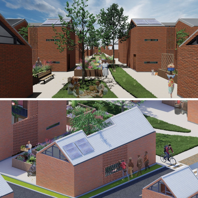 Perforated Steel Walls and Green Gardens in Urban Living Environments