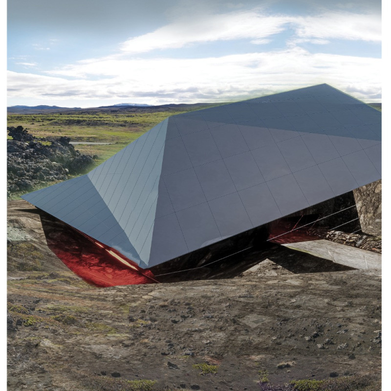 Crystalline Mirror Façade Drawing Light into a Flowing Public Gallery