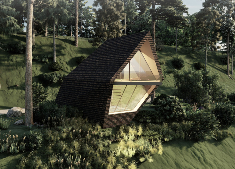 Moss-Covered Walls Integrate Water Features for Tranquil Meditation Space