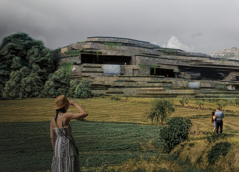 Grotto-Inspired Spaces with Irregular Stone Integration