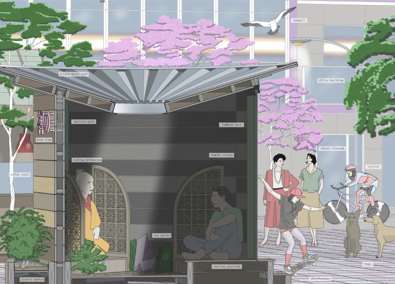 Kumiko Screens and Light Wells in an Urban Meditation Haven