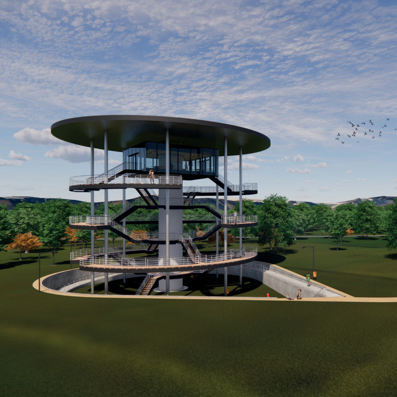 Concrete Ramps and Steel Framework Elevate the Experience of Nature Viewing