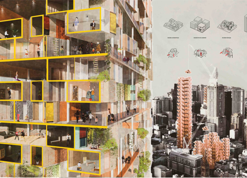 Customizable Walls Enhancing Community Life in a Vertical Suburb
