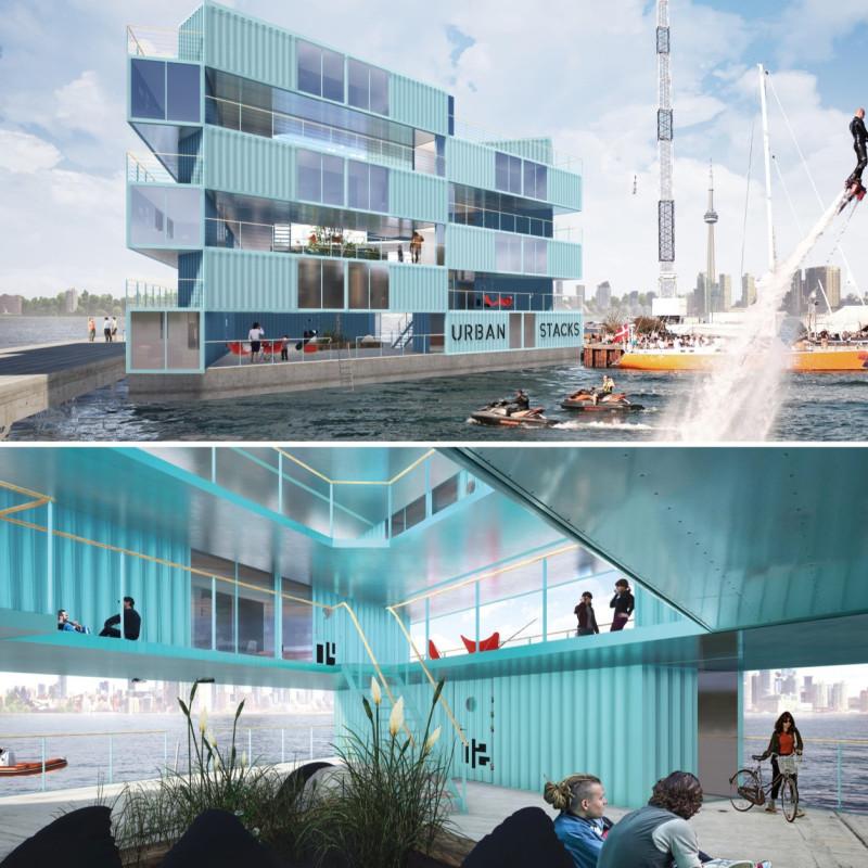 Buoyant Container Villages with Central Greenhouses in Toronto