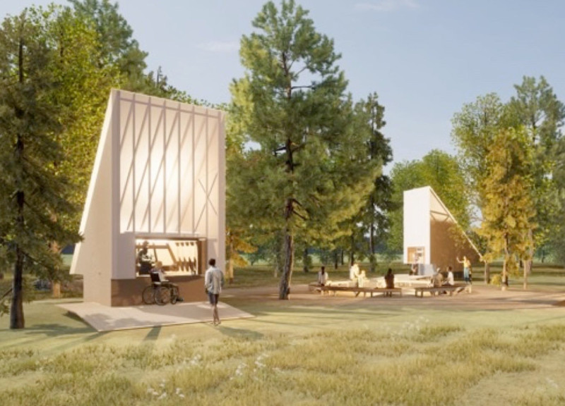 Translucent Structures Framing Community Gatherings in Latvian Forest
