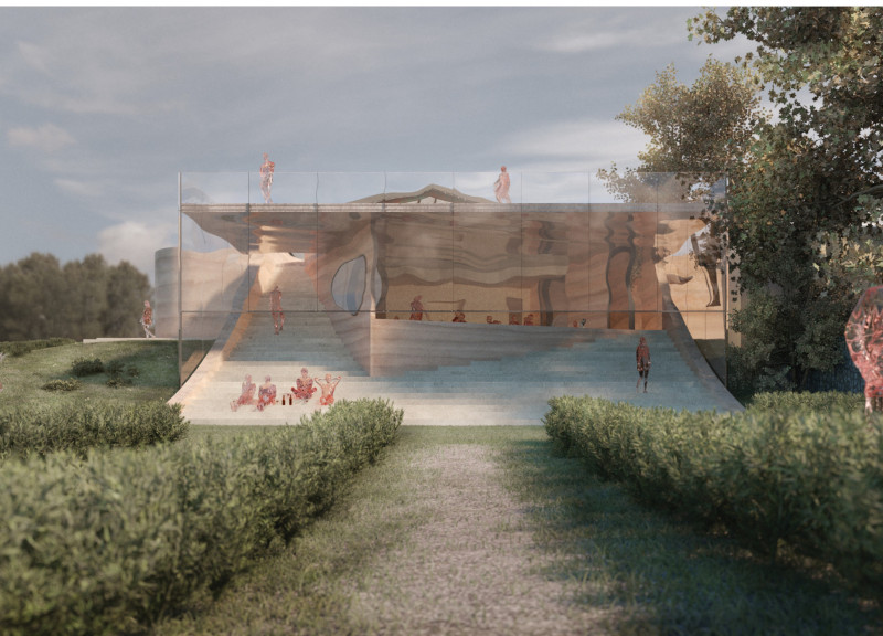 Rammed Earth Structure with Distorted Glass Facades for Immersive Wine Experience