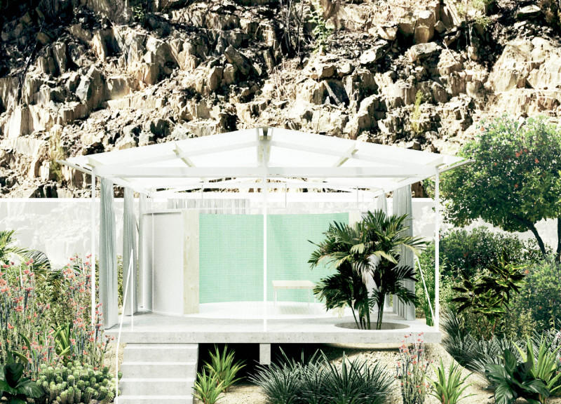 Translucent Pavilions Enhancing Serenity in a Precast Concrete Retreat