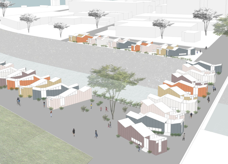 Charred Wooden Shingles and Cross-Laminated Timber in Adaptable Urban Living Solutions