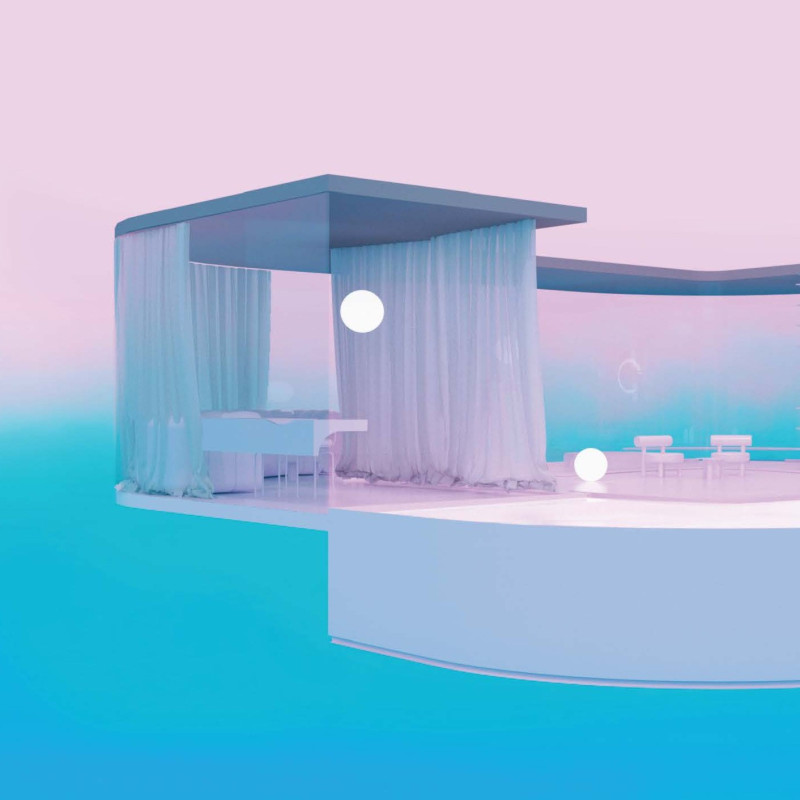 Curated Sanctuary with Emotional Colors and Symbolic Rock Garden