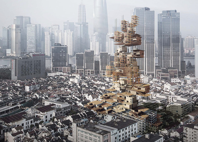 Mortise and Tenon Structures Supporting Artist Living and Working Spaces