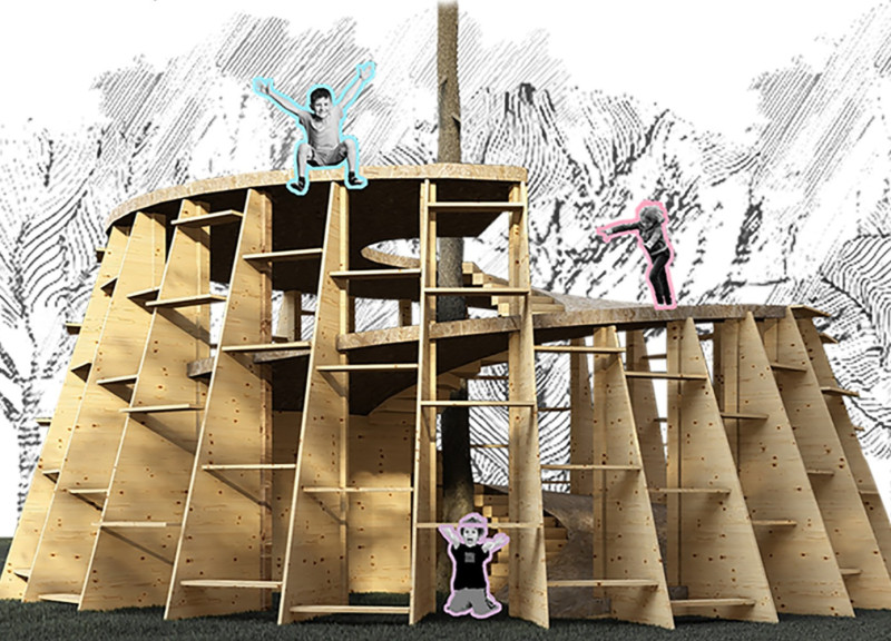 Wooden Play Structures Promoting Risk and Exploration