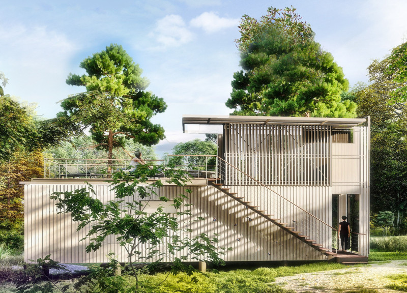 Elevated Living Spaces with Thermally Modified Wood and Natural Light