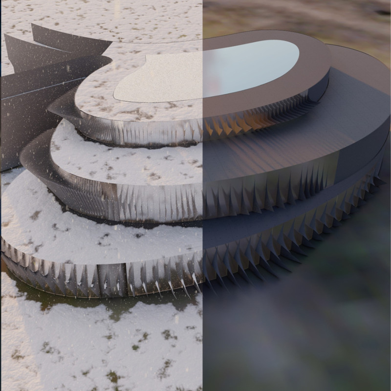 Fins of Glass and Concrete Shaping a Cultural Pavilion in Iceland