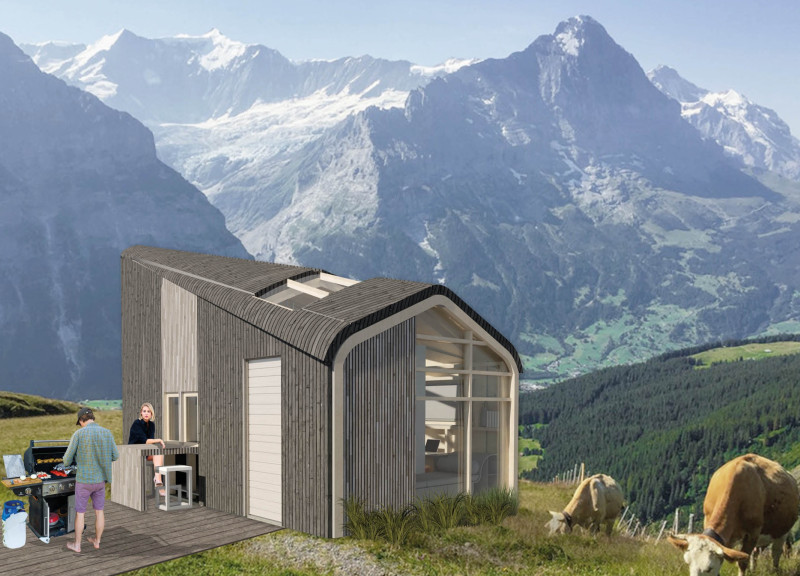 Charred Timber Retreat with Sustainable Water Catchment System