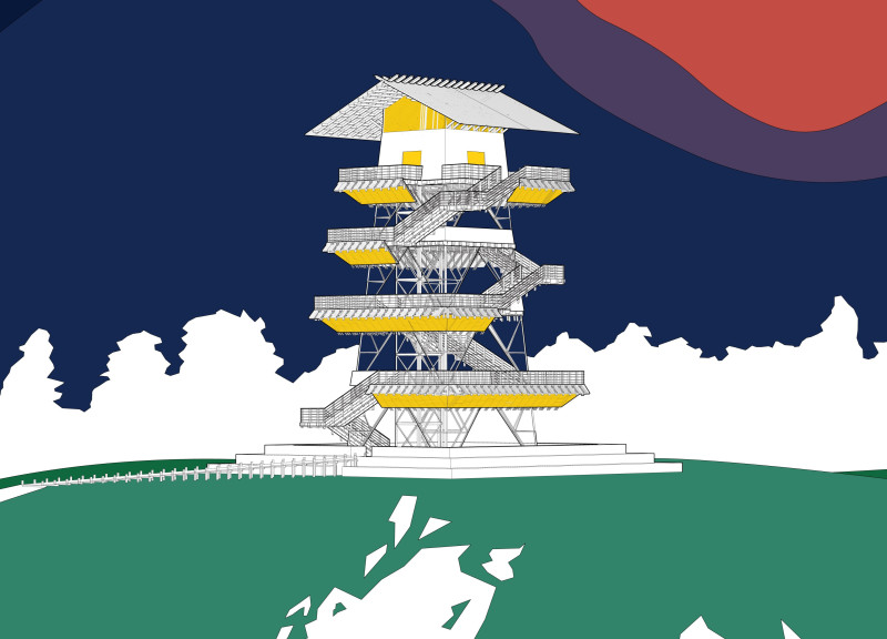 Translucent Roof and Staggered Stairs Define a Rural Retreat