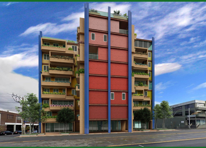 Cross-Lam Structure with Green Terraces Supporting Urban Community Living