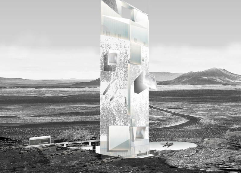 Volcanic Facades and Reflective Atriums in an Icelandic Landscape