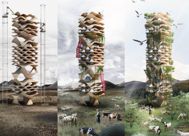 Mycelium Structures Supporting Nomadic Living in Desertified Landscapes