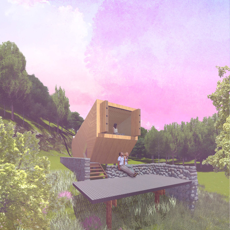 Mezzanine Retreat Crafted with Corten and Bamboo in the Valley