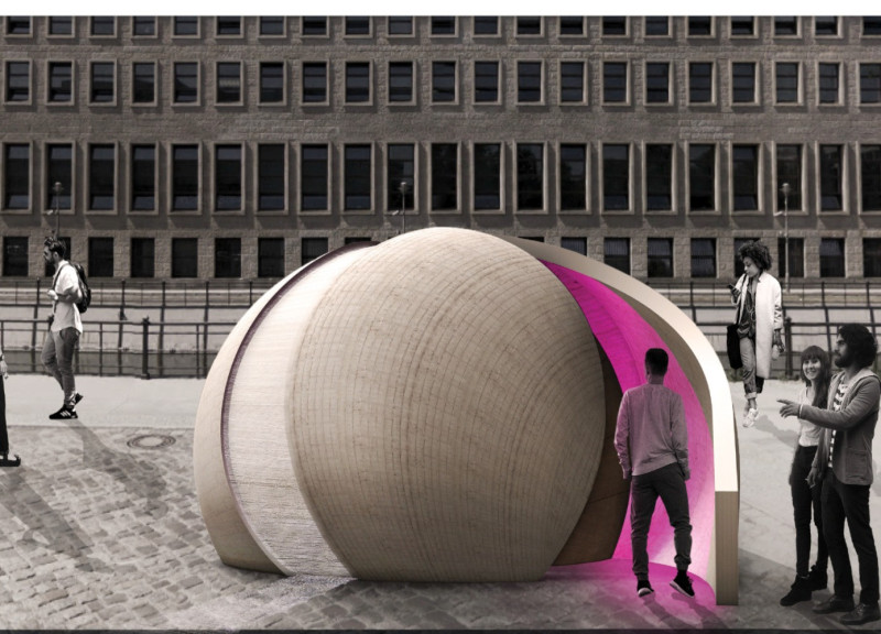 Curved Concrete Walls and Litracon Light Create a Reflective Memorial Experience