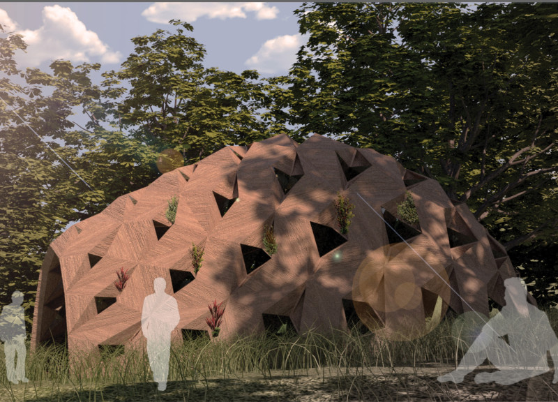 Charred Wooden Shingles and Green Roofs Enhance Ecological Living Space