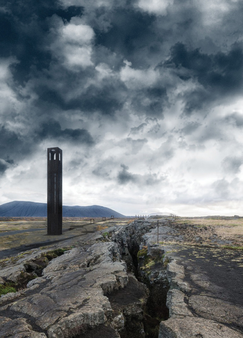 Charred Wood and Excavated Design Elevate Viewing Experience in Icelandic Landscape