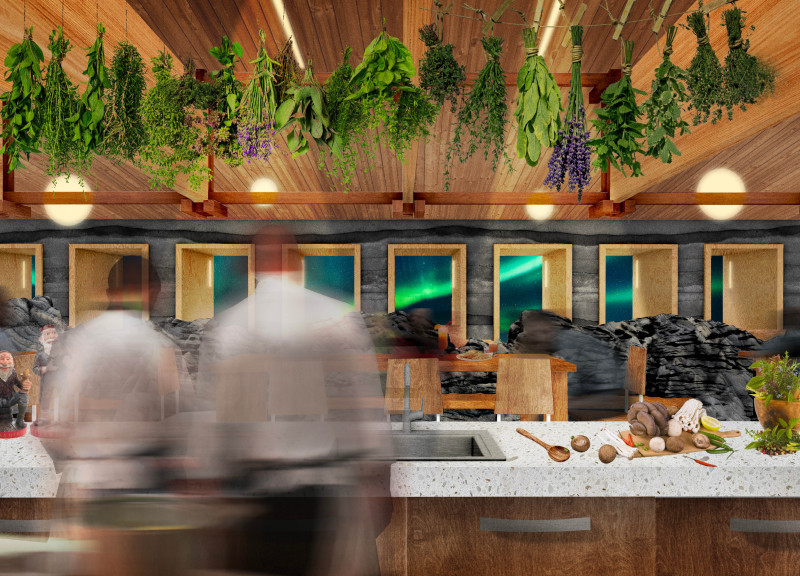 Rammed Earth Structure with Embedded Greenhouse and Community Gathering Spaces