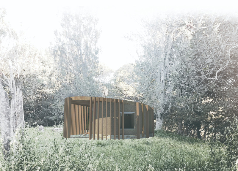 Circular Meditation Space Embracing Natural Elements