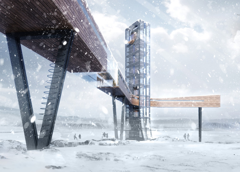 Pinewood Facade Overlooking Iceland’s Geographic Features