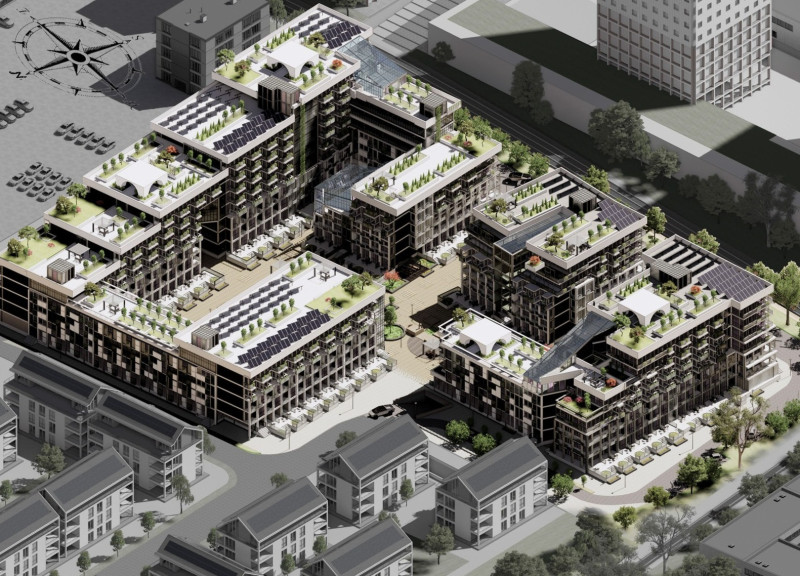 Green Roofs and Bay Windows Integrate Community Living in Urban Habitat