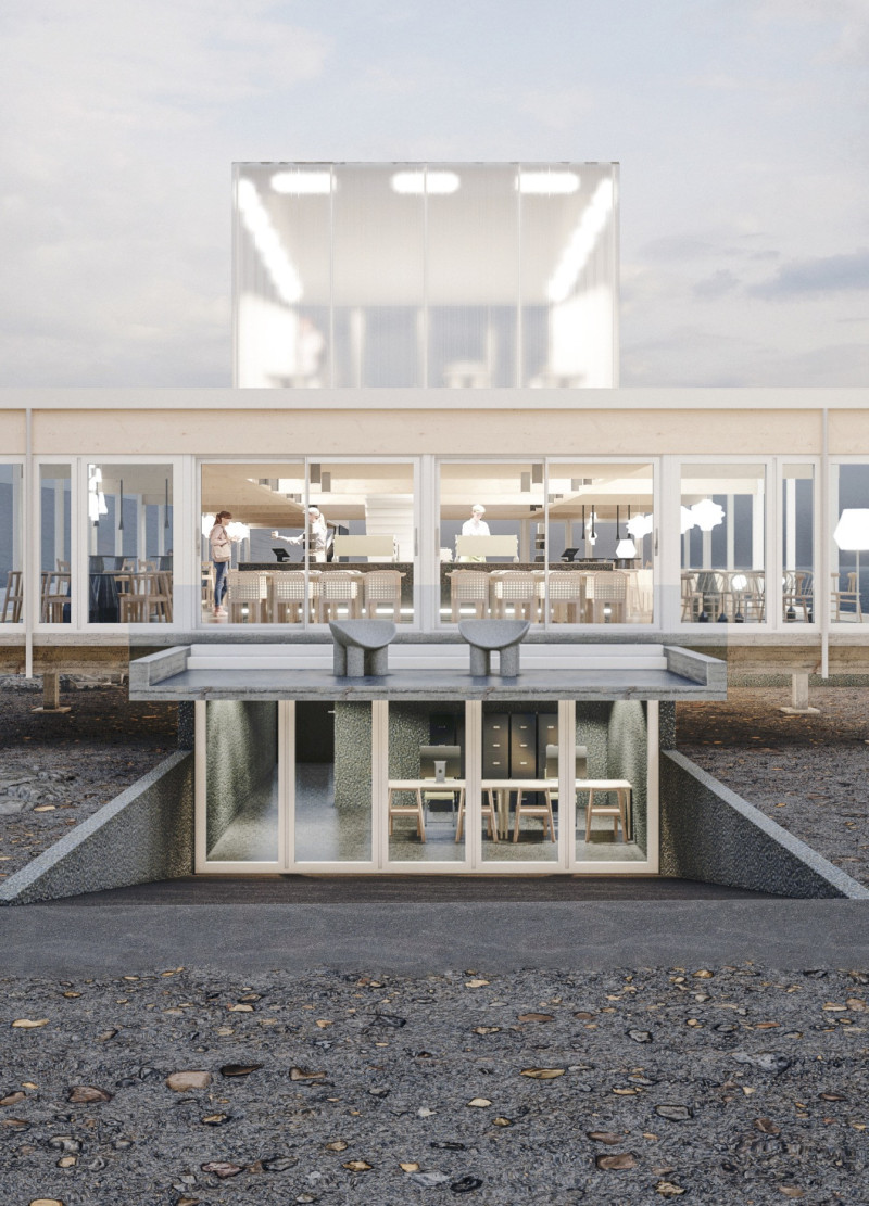 Monolithic Structure Embraces Volcanic Landscape with Prefabricated Timber Spaces